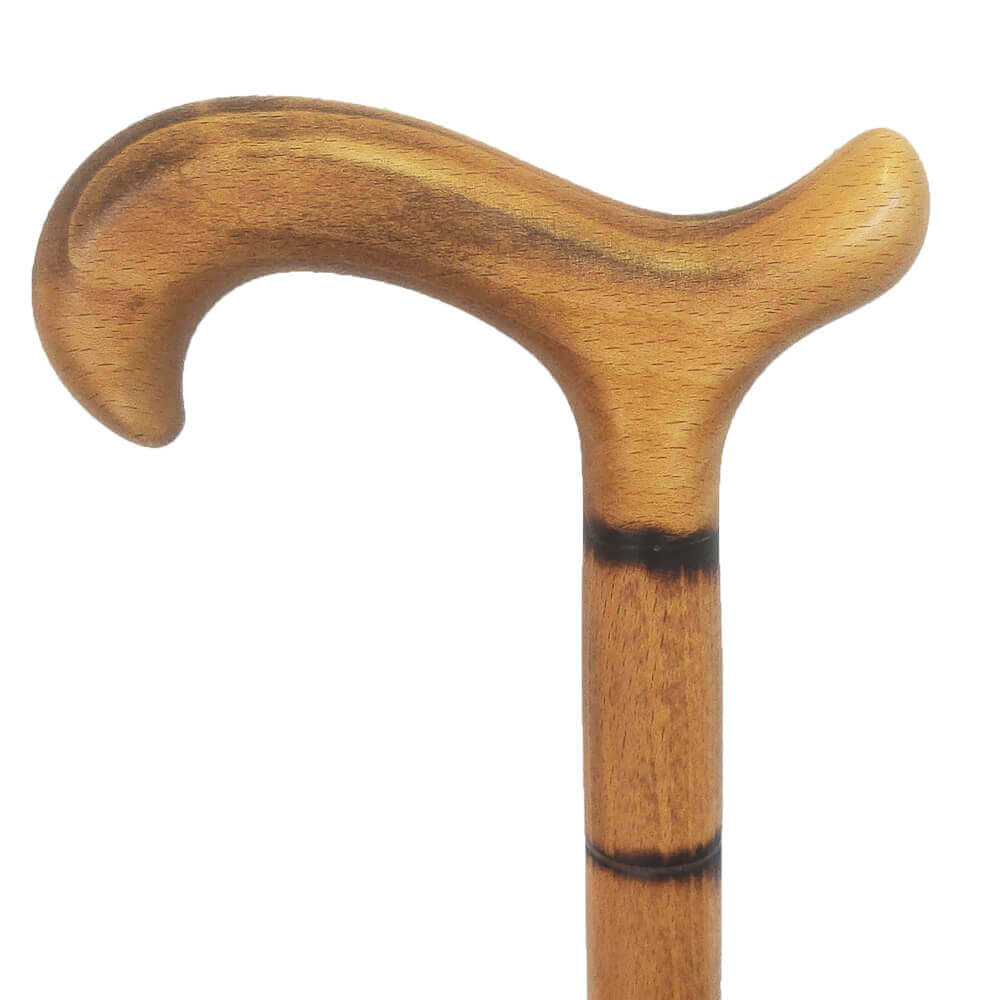 Bambus Gehstock mit ergonomischem Derby-Holzgriff, 90 cm, stabil bis 100 kg – eleganter Gehstock aus echtem Bambus