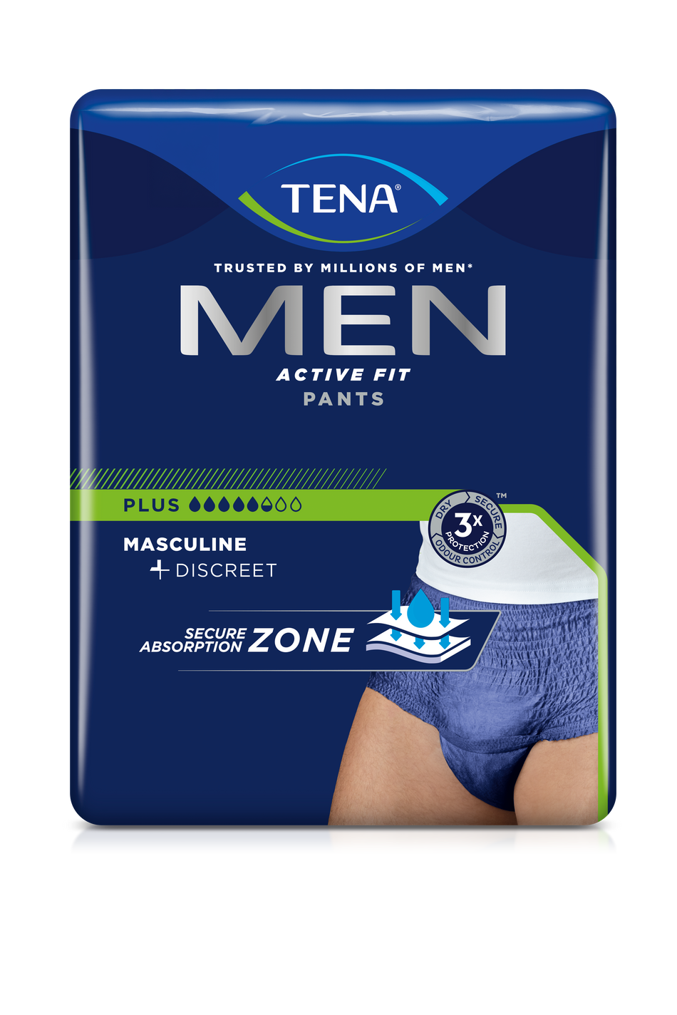 TENA Men Active Fit Pants Plus Inkontinenzpants, blau