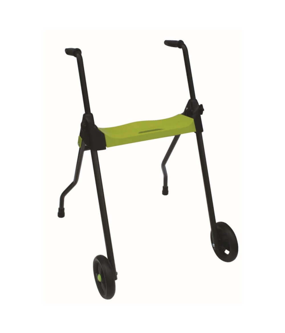 Zweirad Rollator leicht 4,6 kg faltbar bis 150 kg, kompakter Gehwagen mit Sitzfläche, stabiler Alltagshalt