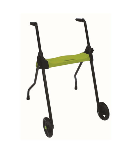 Zweirad Rollator leicht 4,6 kg faltbar bis 150 kg, kompakter Gehwagen mit Sitzfläche, stabiler Alltagshalt
