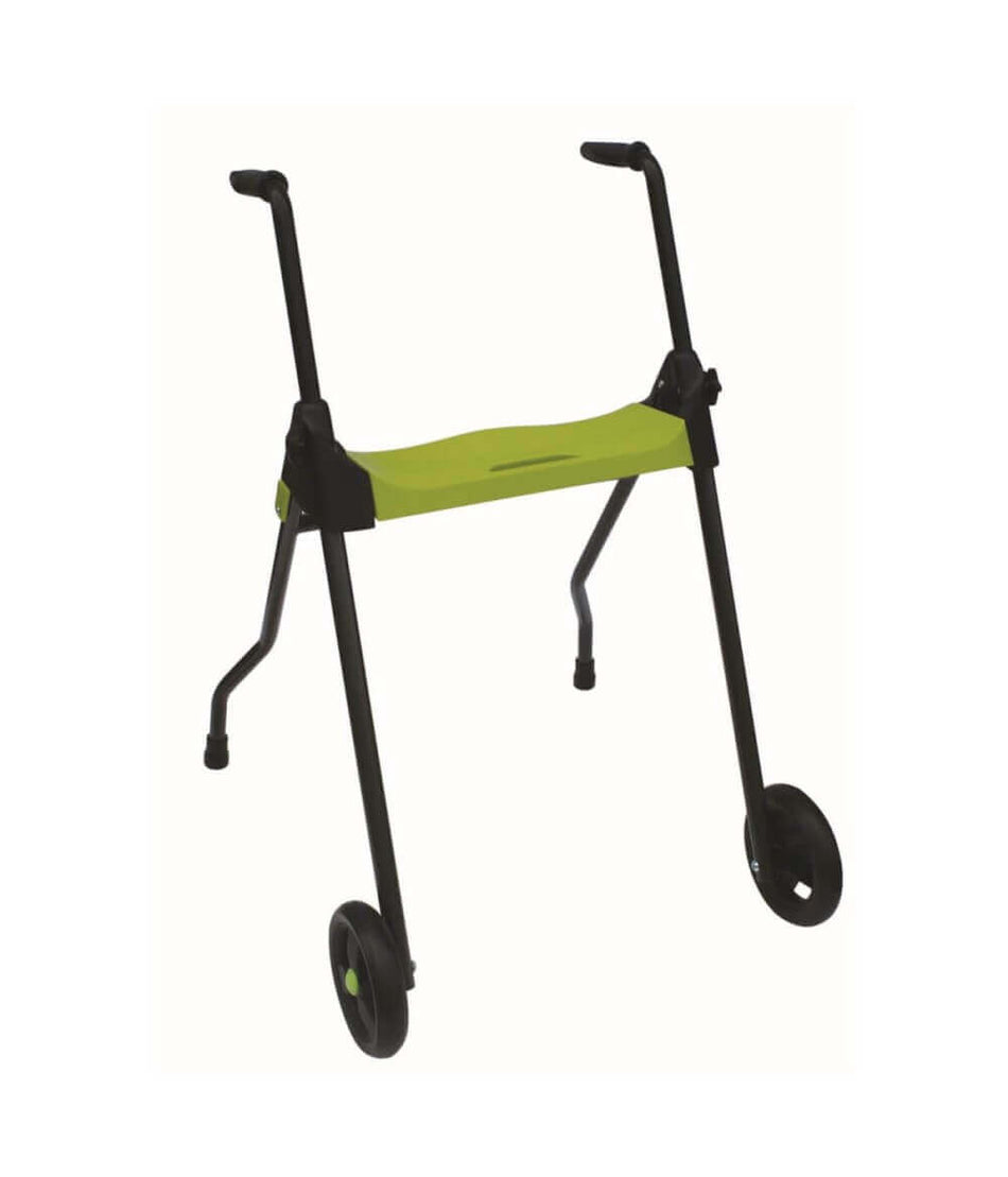 Zweirad Rollator leicht 4,6 kg faltbar bis 150 kg, kompakter Gehwagen mit Sitzfläche, stabiler Alltagshalt