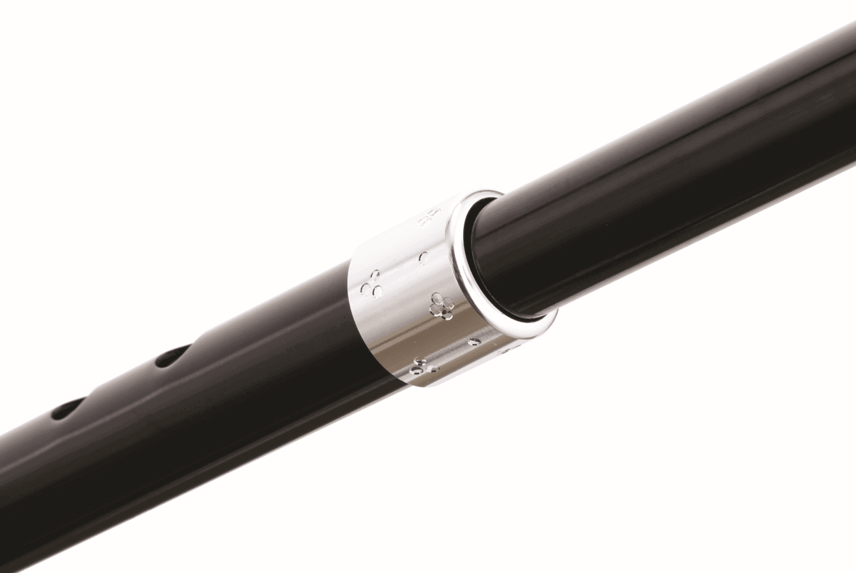Aluminium T-Gehstock verstellbarer Aluminium-Schaft mit Arretierclip, Detailansicht