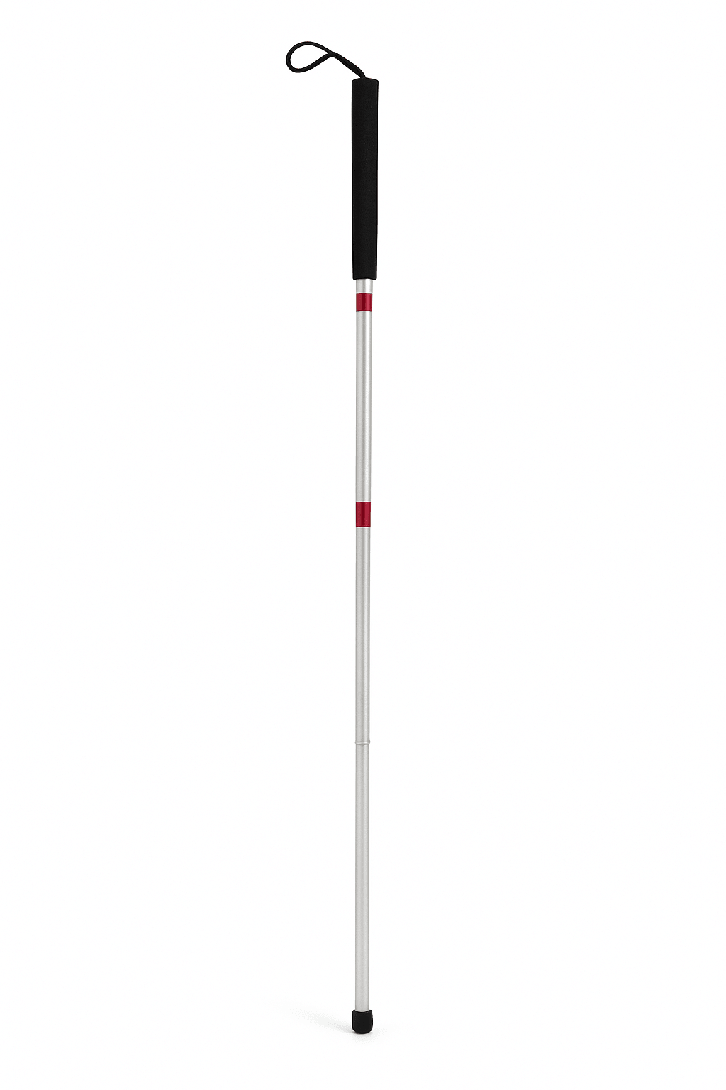 Blindenstock faltbar 118 cm – weißer Taststock aus Aluminium mit Griffschlaufe, leichte Mobilitätshilfe für Sehbehinderte