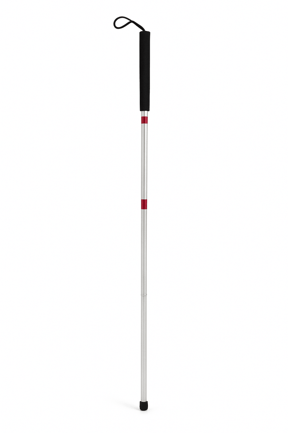 Blindenstock faltbar 118 cm – weißer Taststock aus Aluminium mit Griffschlaufe, leichte Mobilitätshilfe für Sehbehinderte