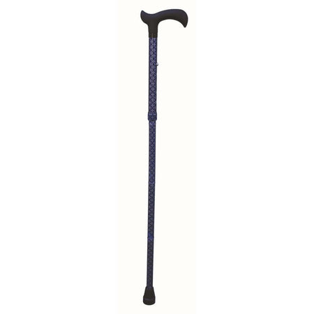 Faltstock leicht höhenverstellbar und faltbar bis 110 kg, Gehstock mit ergonomischem Griff und rutschfester Spitze, Design Blau