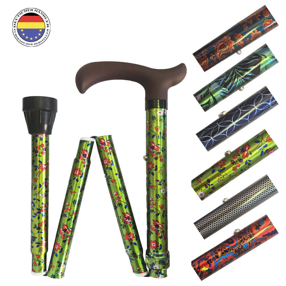 Faltstock Design, faltbar, höhenverstellbar, 110 kg in stilvollen Mustern-Rehavibe
