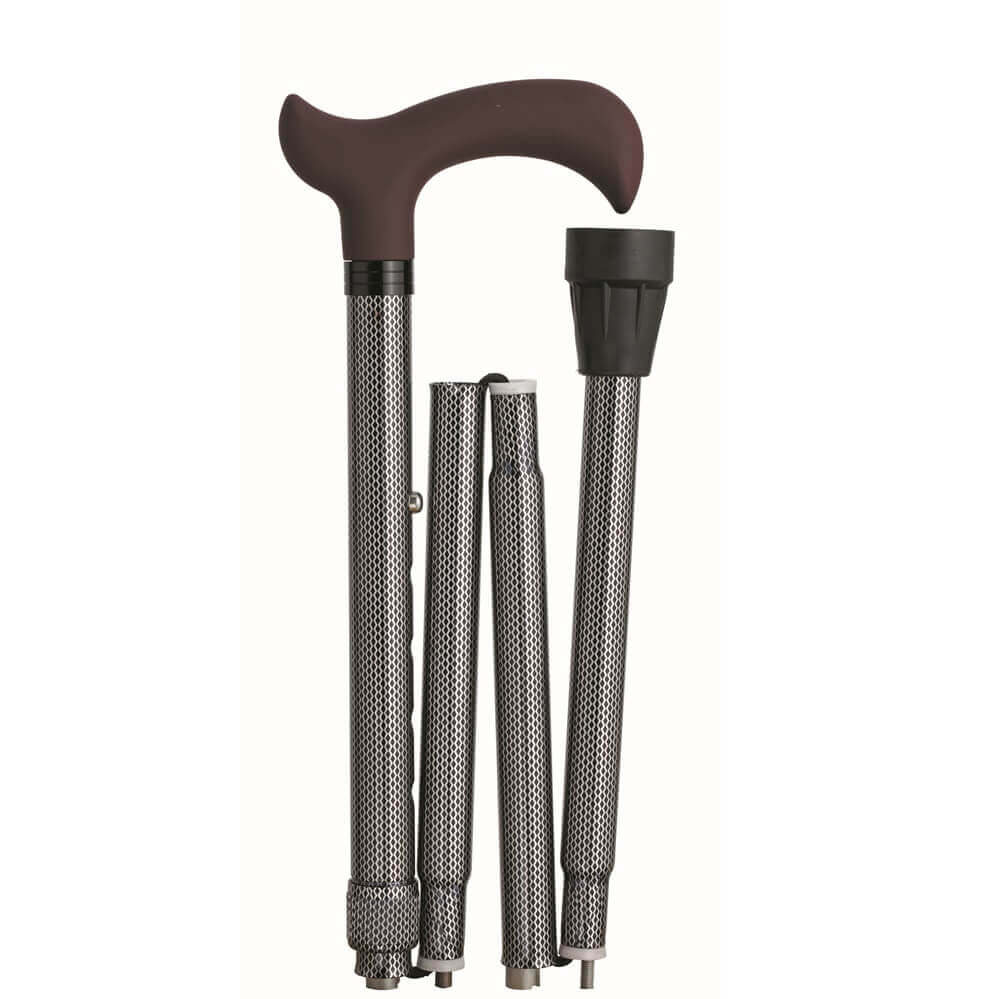 Faltstock leicht, faltbar und höhenverstellbar bis 110 kg – Gehstock Design mit ergonomischem Griff, kompakt für Alltag & unterwegs
