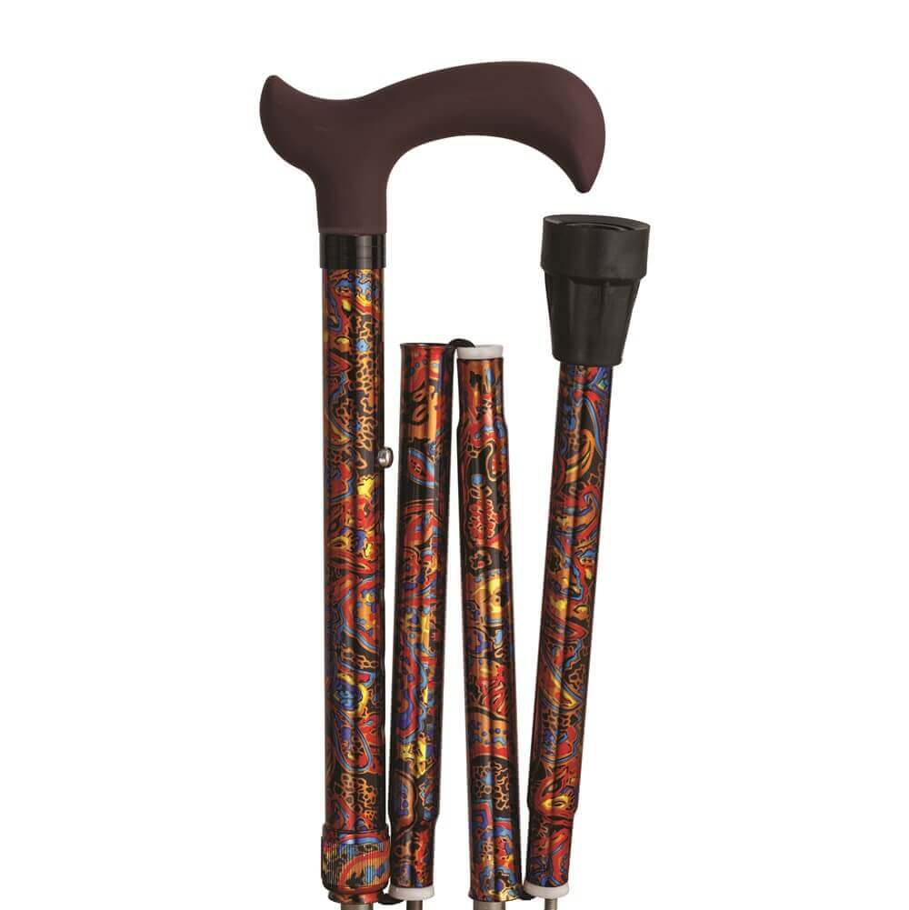 Faltstock Design, faltbar, höhenverstellbar, 110 kg in stilvollen Mustern-Rehavibe