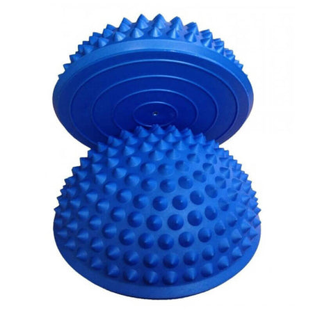 Massage Dome Set: 2 blaue Balance-Halbkugeln mit Noppen, rutschfest für Koordinations- und Gleichgewichtstraining, Fußmassage & Reha