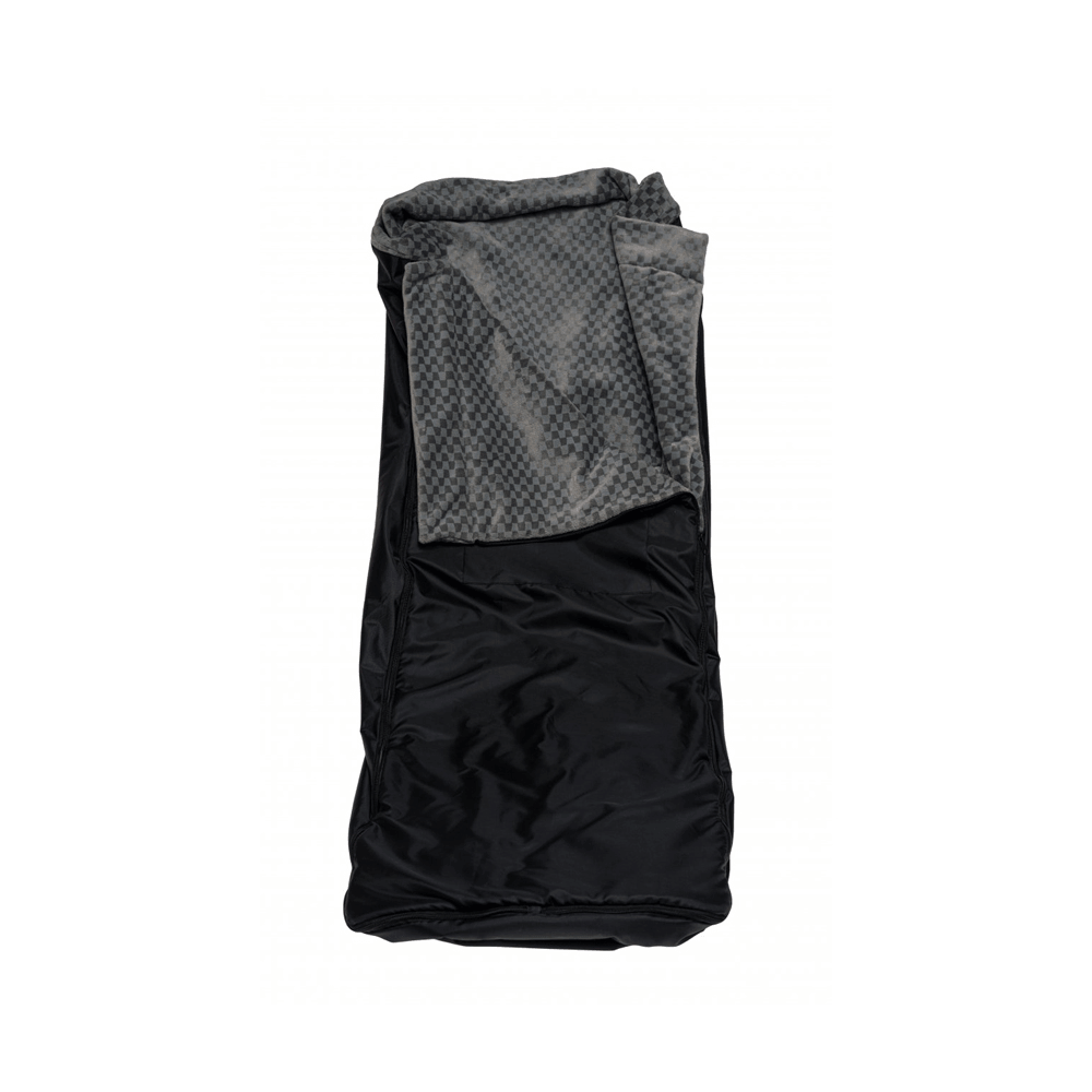 Rollstuhl Schlupfsack für Winter, winddicht und warm – schwarzer Wintersack mit grauem Innenfutter
