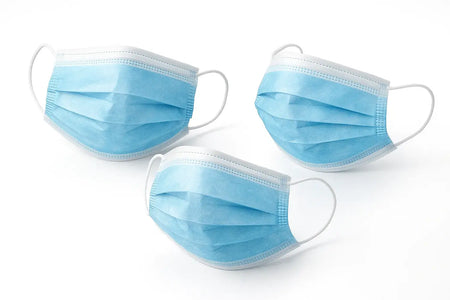 Einwegmaske 3-lagig blau, chirurgischer Mund-Nasenschutz mit Ohrschlaufen, hygienische Einweg-Gesichtsmaske (50 Stück)