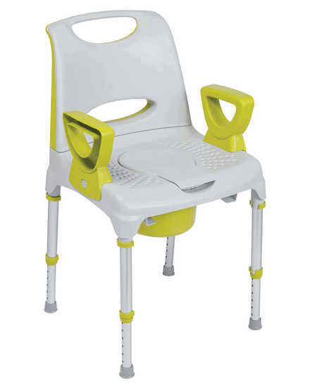 Dusch Toilettenstuhl AQ-TICA 2in1 höhenverstellbar, stabiler Dusch- und Toilettenstuhl bis 150 kg mit Armlehnen