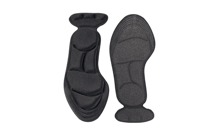 Einlegesohle mit Fersenpolster – schwarze zuschneidbare Gel-Einlage mit Klebestreifen für Ferse & Fußbett, Größe 36–40