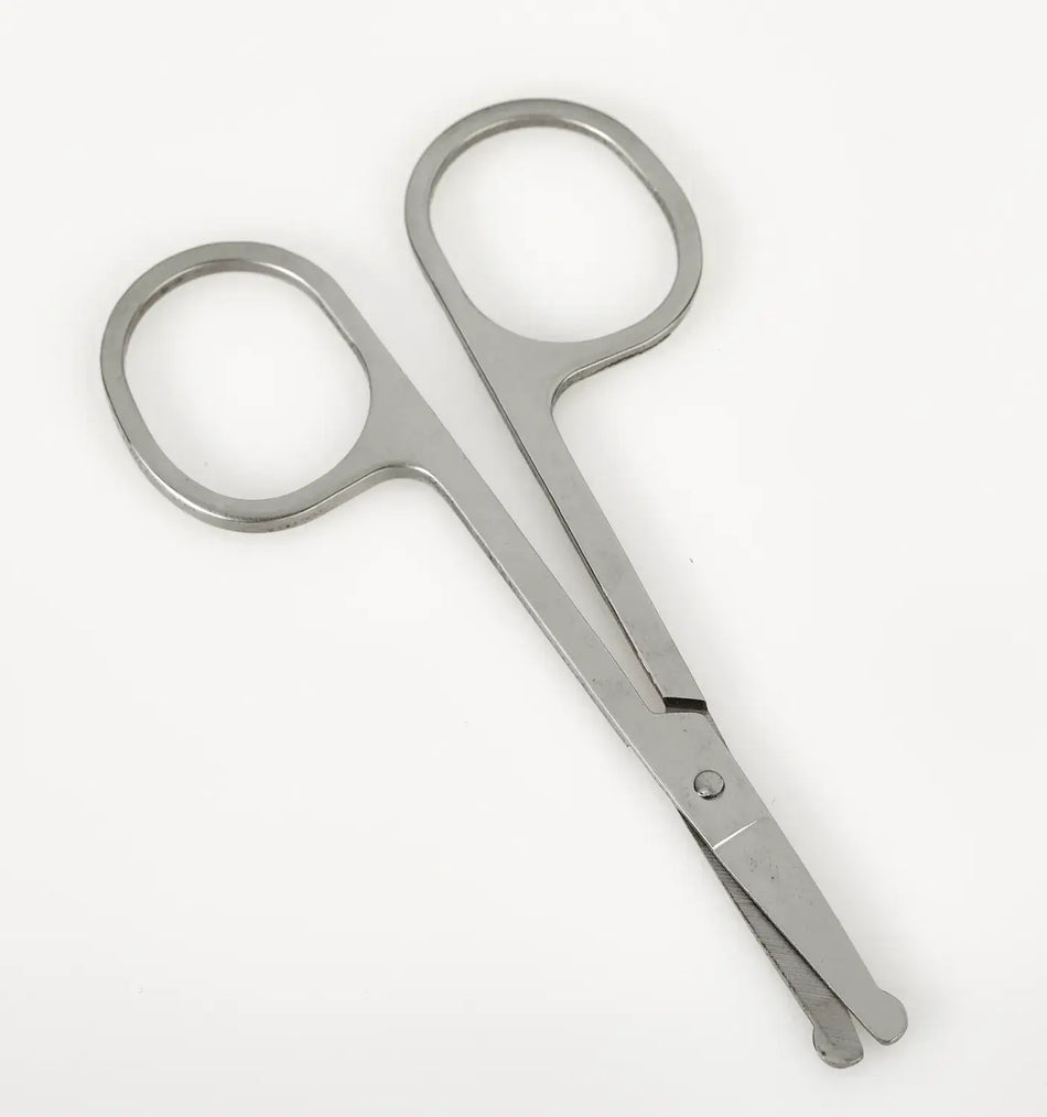 Nasenhaarschere aus Metall mit abgerundeter Spitze – sichere, präzise Nasen- und Ohrhaar-Schere für die tägliche Hygiene