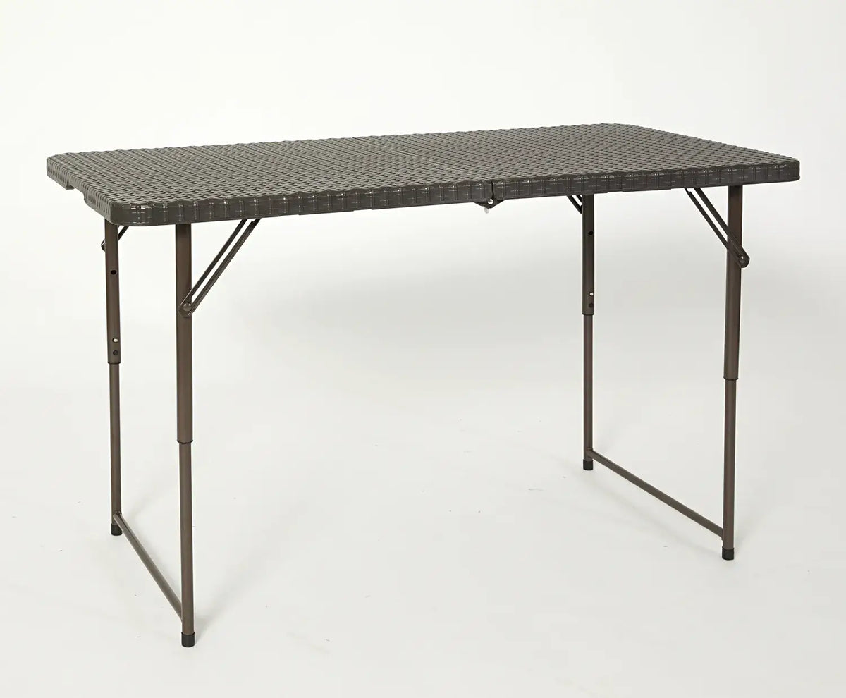 Platzsparender Klapptisch klappbarer Tisch für Balkon, Terrasse und Garten, stabiler Campingtisch mit Metallgestell