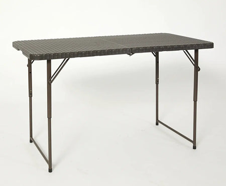 Platzsparender Klapptisch klappbarer Tisch für Balkon, Terrasse und Garten, stabiler Campingtisch mit Metallgestell