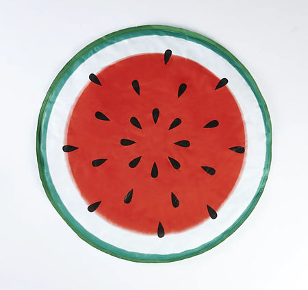 Hunde Kühlmatte Melone im Wassermelonen-Design, runde Kühlunterlage für Hunde an heißen Tagen