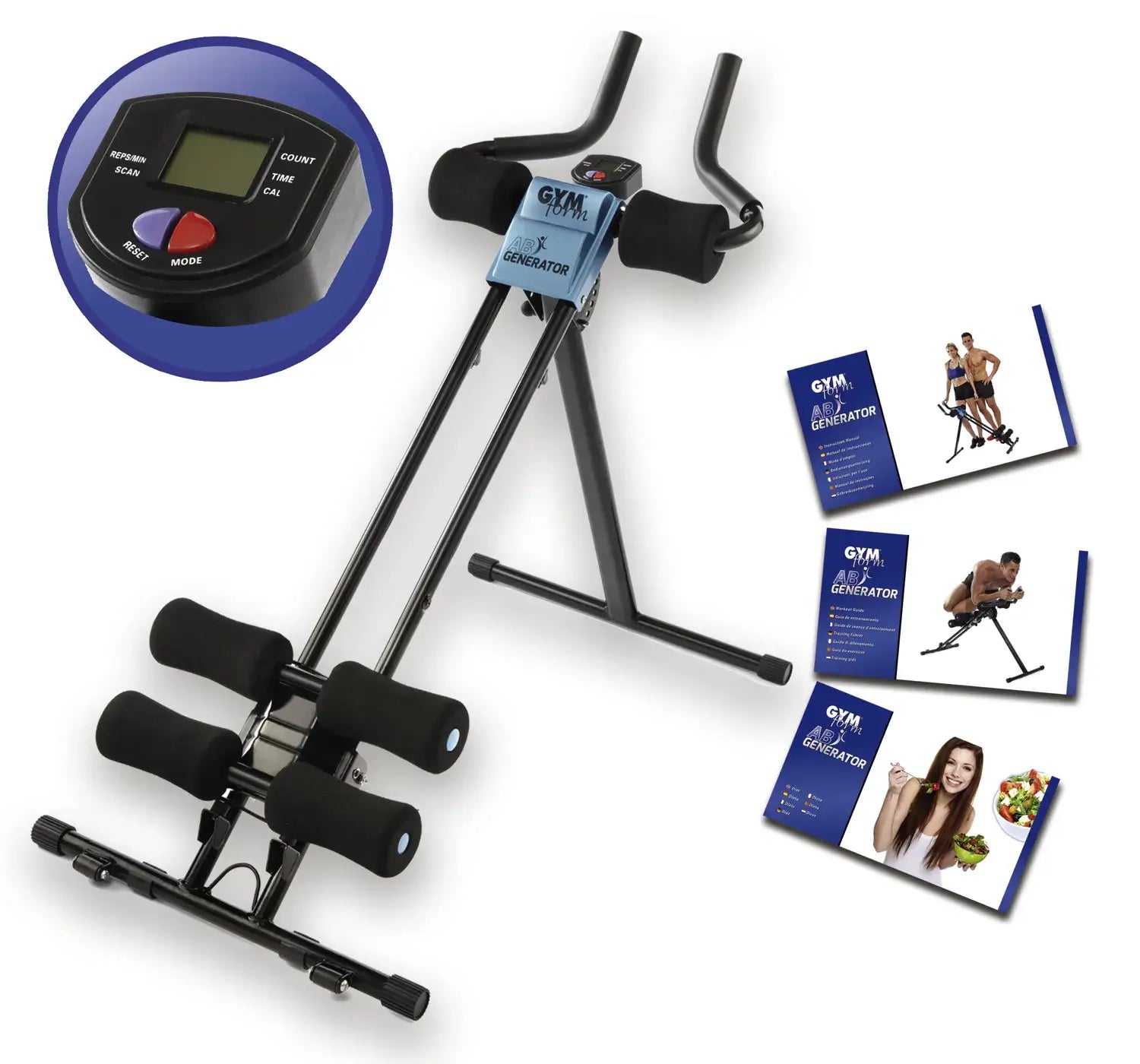 Ganzkörpertrainer klappbar für effektives Bauch- & Rumpftraining zu Hause, mit Display und Trainingsanleitung