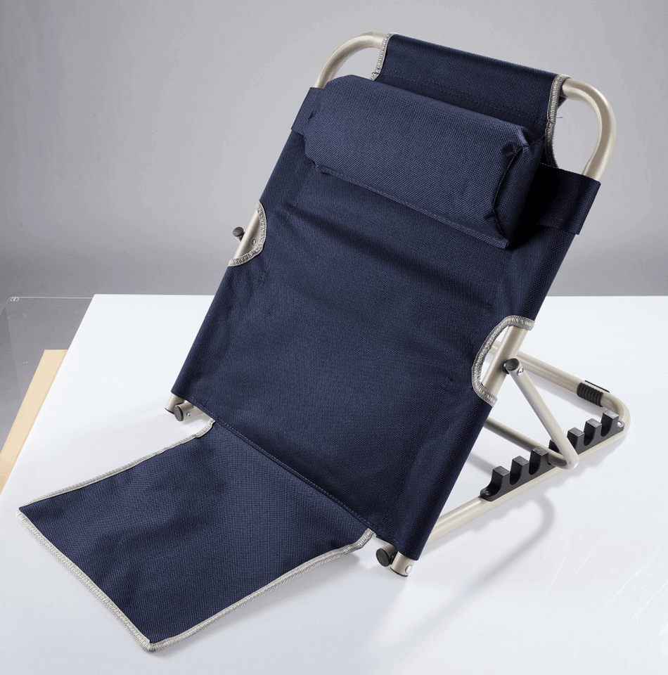Komfort-Rückenstütze mit 6 verstellbaren Winkeln, Nackenkissen und Anti-Rutsch-Sitzteil für ergonomischen Sitzkomfort im Bett