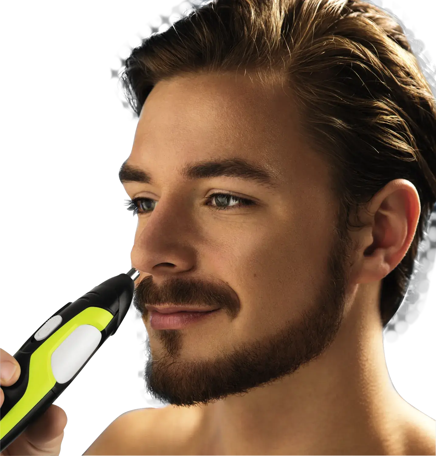 Akku Haarschneider Barttrimmer-Set trimmt Bartkonturen am Oberlippenbart, präzises Styling, 9 Aufsätze, USB-Ladung