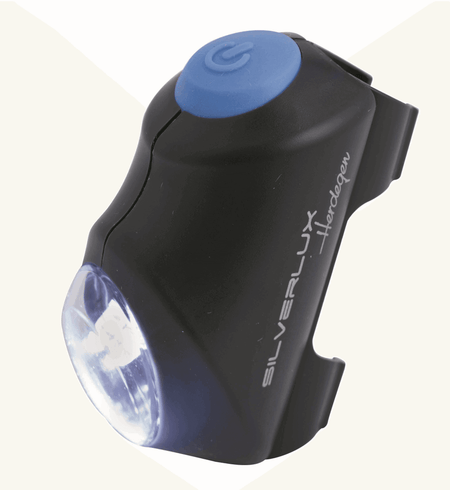 LED-Sicherheitsleuchte für Gehhilfen Silverlux® mit Clipbefestigung und LED-Licht, kompakte Sicherheitslampe für Rollator & Gehstock
