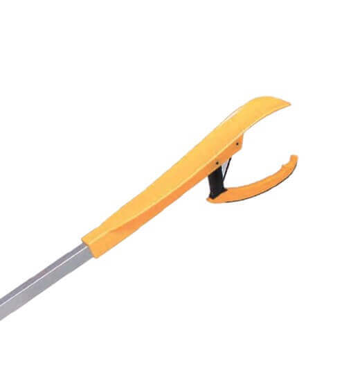 Greifzange mit Schuhanzieher Modell 820077 – Greifhilfe mit integriertem Schuhlöffel für Senioren, gelb