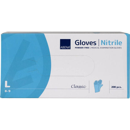 nitril handschuhe puderfrei blau – Abena Nitrile Gloves Classic, Größe L, 200 Stück, medizinische Untersuchungshandschuhe