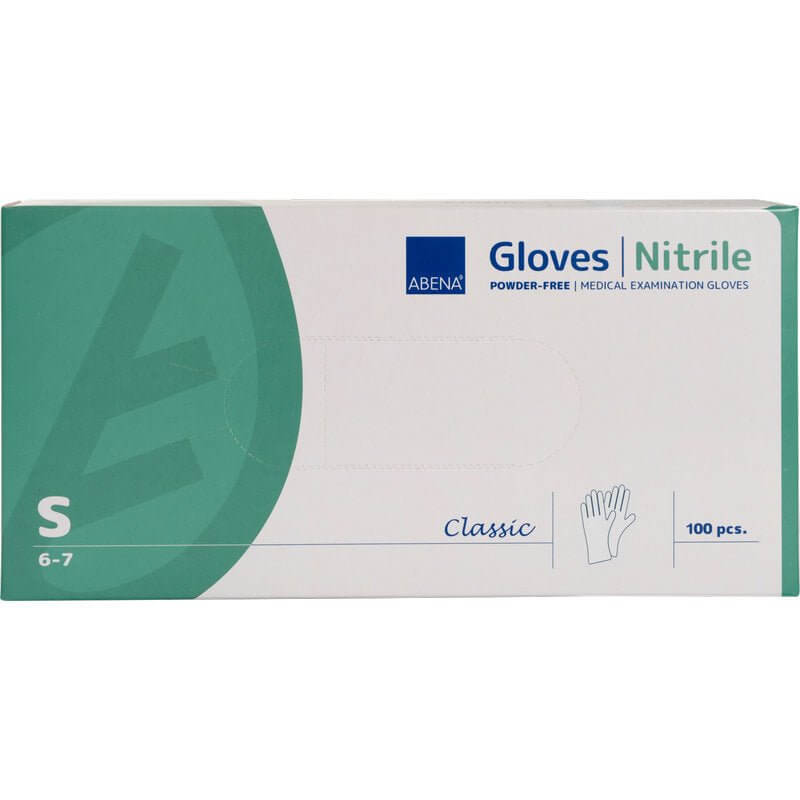nitril handschuhe puderfrei Classic Einweghandschuhe, ABENA Gloves Nitrile puderfrei, Größe S 6-7, 100 Stück