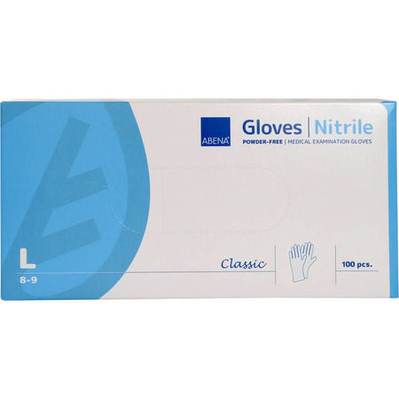 nitril handschuhe puderfrei Classic Einweghandschuhe in Box, ABENA Gloves Nitrile, Größe L, 100 Stück