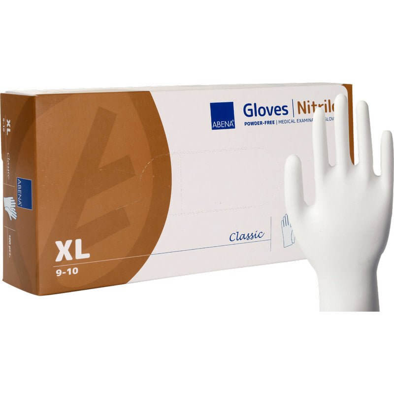  nitril handschuhe puderfrei Classic Einweghandschuhe XL 9-10, latexfrei, reißfest, medizinische Untersuchungshandschuhe, weiß