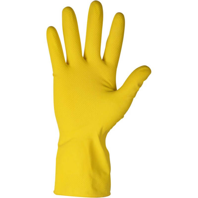 haushaltshandschuhe latex in Gelb, robuste rutschfeste Reinigungshandschuhe für Haushalt, Putzen, Garten und Handwerk