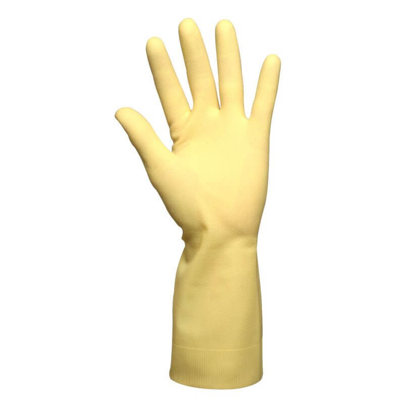 Latex Handschuhe puderfrei – naturfarbene Einweghandschuhe, elastisch und reißfest für Hygiene, Medizin, Pflege und Gastronomie
