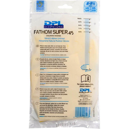 latex handschuhe puderfrei – Verpackung DPL Occupational Fathom Super 45 Einweghandschuhe natur, Größe 8–8,5
