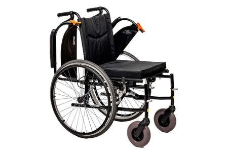 Faltrollstuhl Agile – kompakter manueller Rollstuhl, faltbar und leicht zu transportieren, bis 125 kg belastbar
