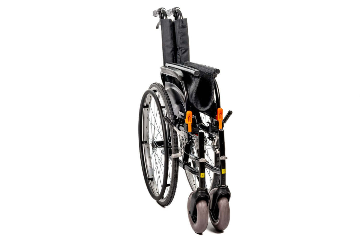 Faltrollstuhl Agile faltbar, kompakt und leicht – manueller Rollstuhl bis 125 kg, einfach zu transportieren