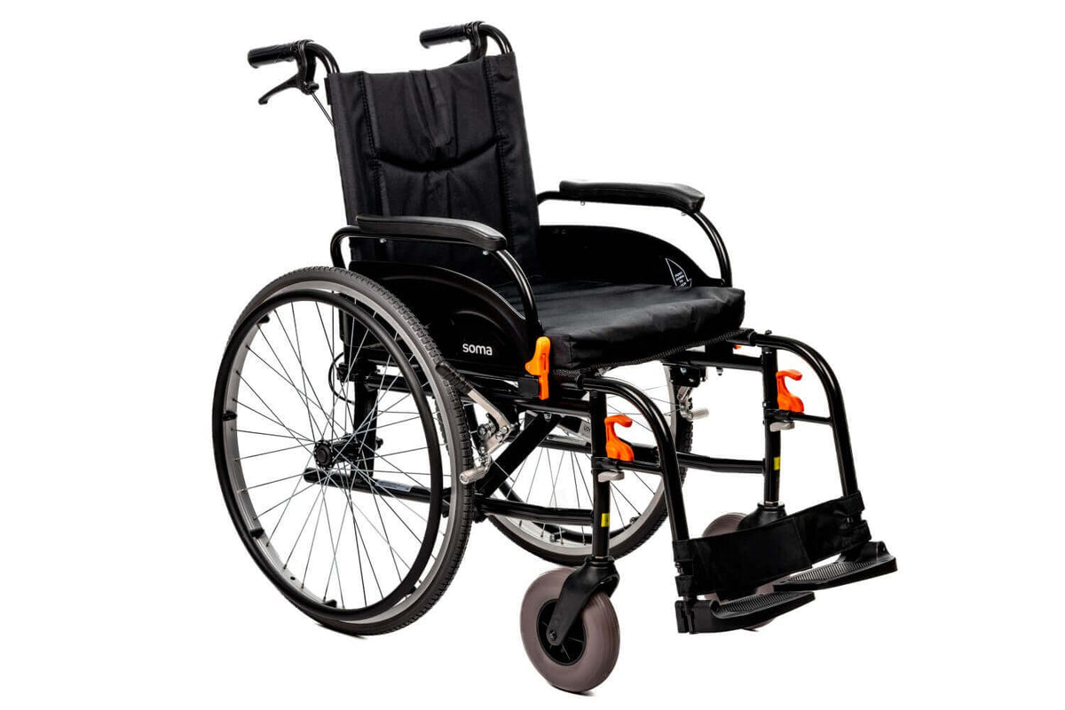 Faltrollstuhl Agile, kompakter manueller Rollstuhl faltbar, leicht zu transportieren, bis 125 kg belastbar