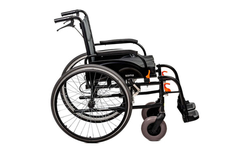 Faltrollstuhl Agile, kompakter manueller Rollstuhl faltbar, leicht zu transportieren, bis 125 kg belastbar