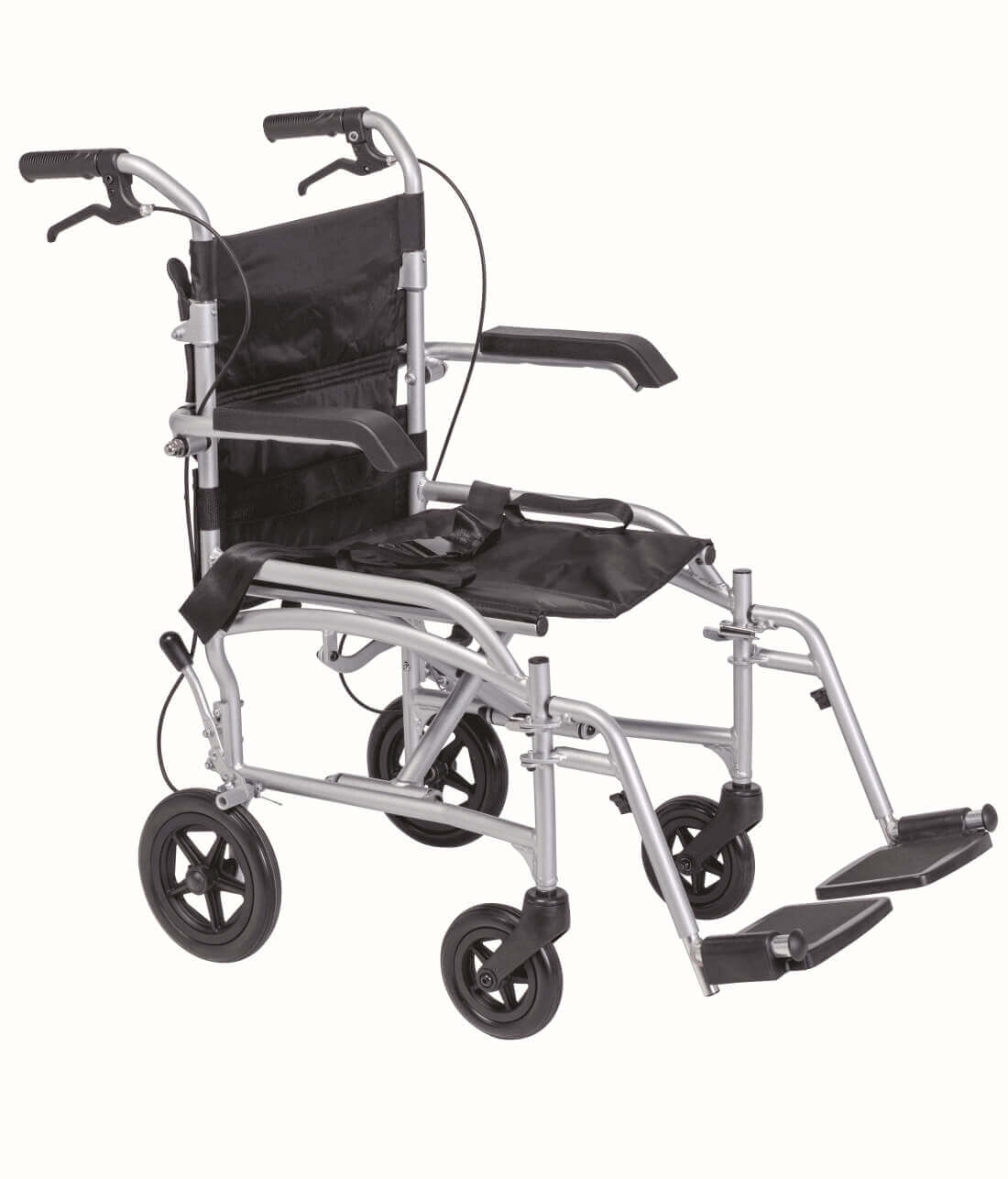 Transferstuhl faltbar 2in1 Rollstuhl Rollator ALIV’UP, 10,6 kg, bis 100 kg, faltbarer Transportrollator mit Fußstützen