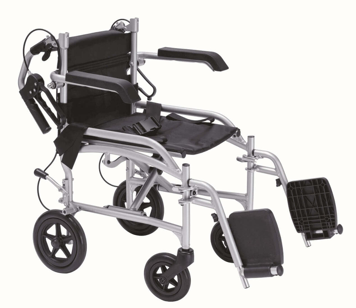 Transferstuhl faltbar 2in1 Rollstuhl & Rollator ALIV’UP, 10,6 kg, bis 100 kg, klappbarer Transportstuhl mit Fußstützen
