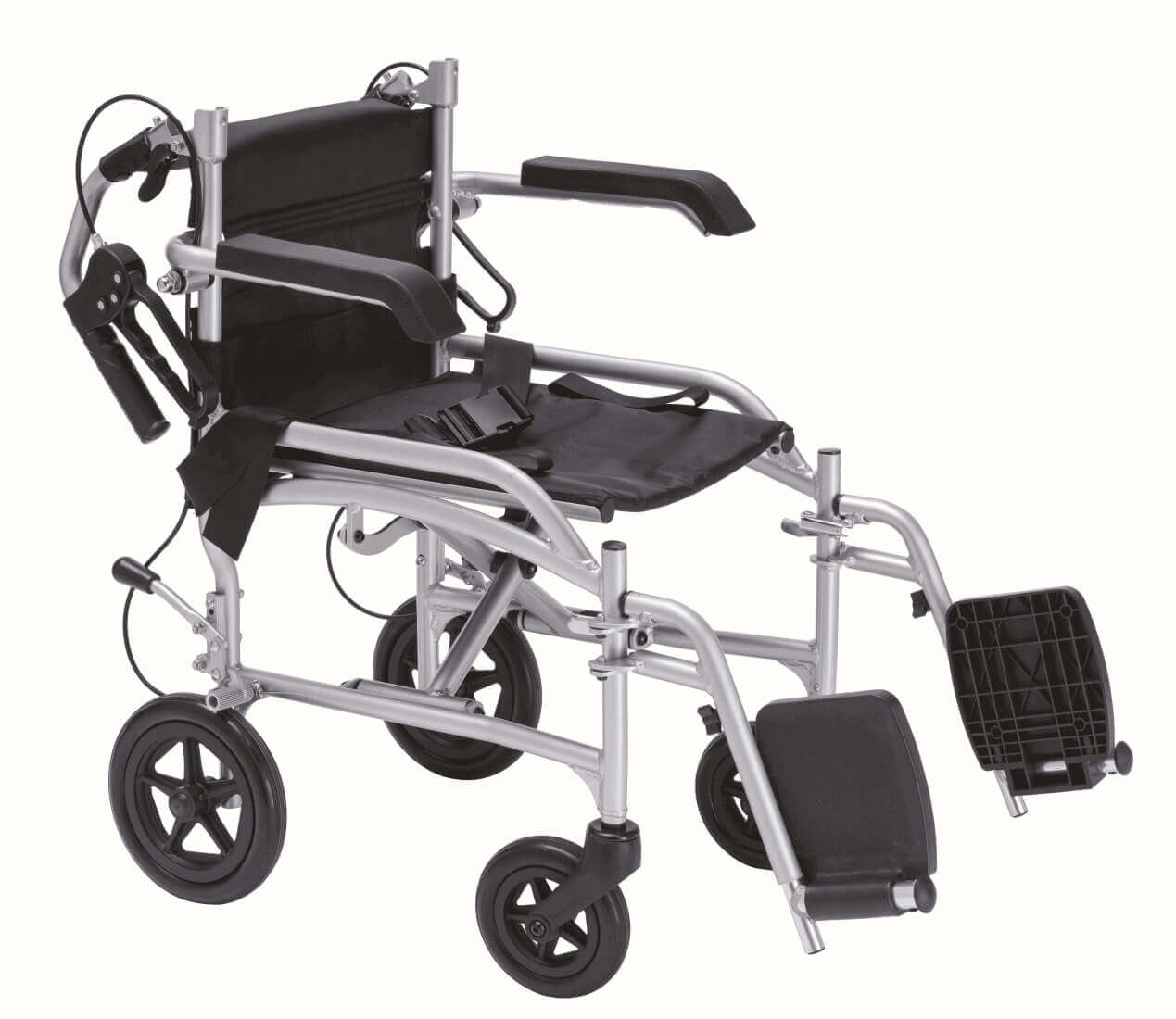 Transferstuhl faltbar 2in1 Rollstuhl & Rollator ALIV’UP, 10,6 kg, bis 100 kg, klappbarer Transportstuhl mit Fußstützen