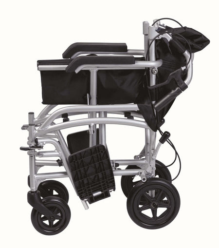 Transferstuhl faltbar 2in1 Rollstuhl Rollator ALIV’UP Transportrollator, leicht 10,6 kg, bis 100 kg belastbar, faltbar