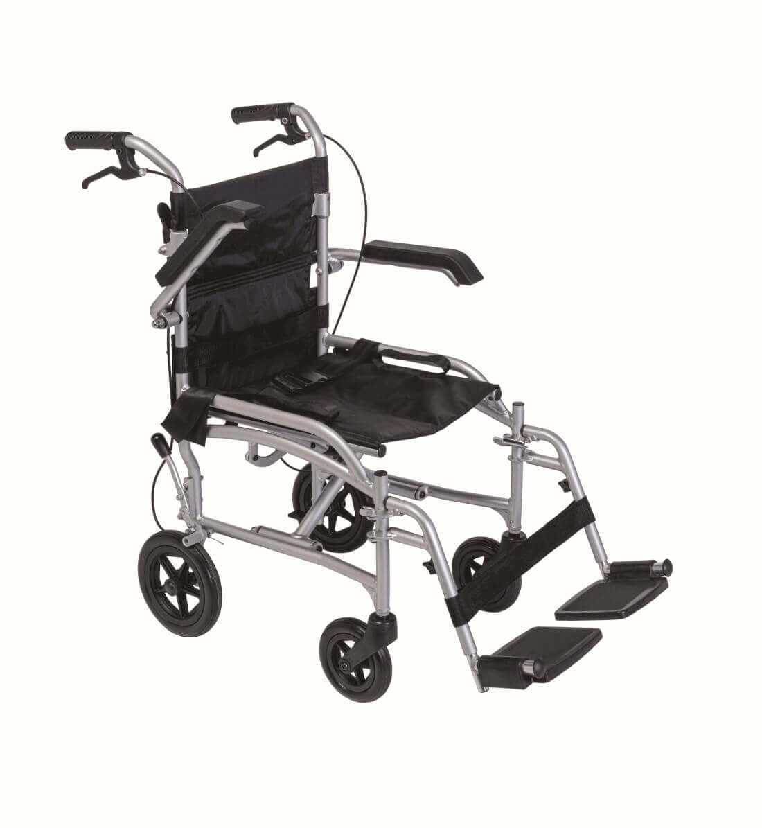 Transferstuhl faltbar 2in1 als Rollstuhl & Rollator ALIV’UP, 10,6 kg leicht, bis 100 kg belastbar, klappbar mit Fußstützen