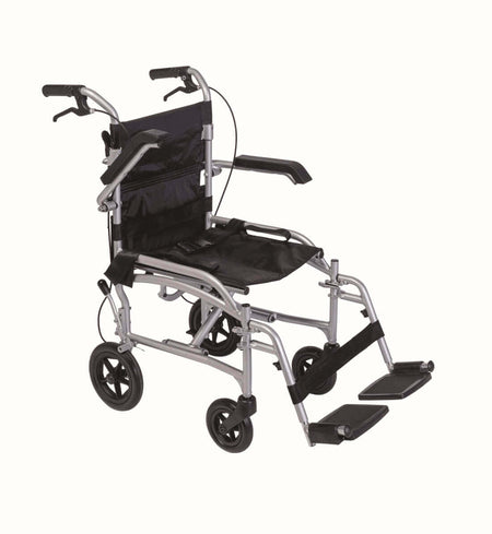 Transferstuhl faltbar 2in1 als Rollstuhl & Rollator ALIV’UP, 10,6 kg leicht, bis 100 kg belastbar, klappbar mit Fußstützen
