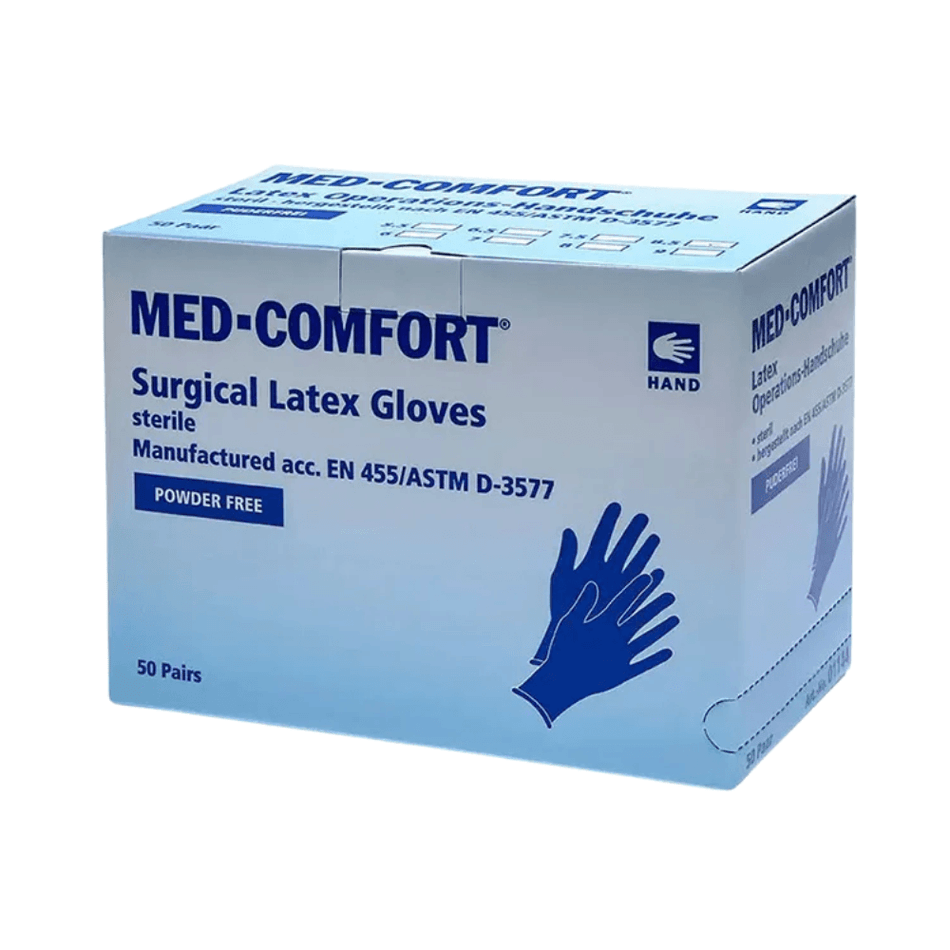 AMPri MED-COMFORT Latex OP-Handschuhe steril puderfrei, weiß