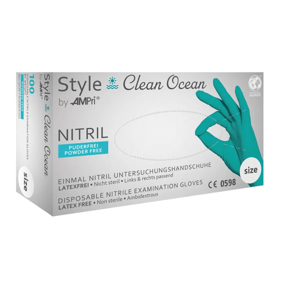 AMPri STYLE OCEAN Nitrilhandschuhe puderfrei by MED-COMFORT, Ozeangrün