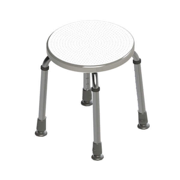 Duschhocker höhenverstellbar aus Aluminium mit rutschfestem Sitz, stabiler Dusch- und Toilettenhocker mit Gummifüßen
