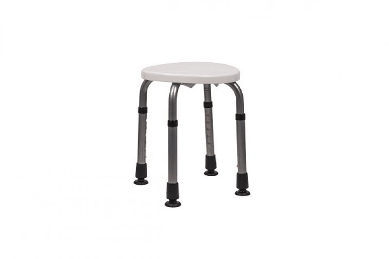 Duschhocker höhenverstellbar aus Aluminium mit rutschfestem Sitz und Gummifüßen – sicherer Dusch- und Toilettenhocker