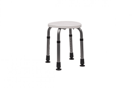 Duschhocker höhenverstellbar aus Aluminium mit rutschfestem Sitz und Gummifüßen – sicherer Dusch- und Toilettenhocker