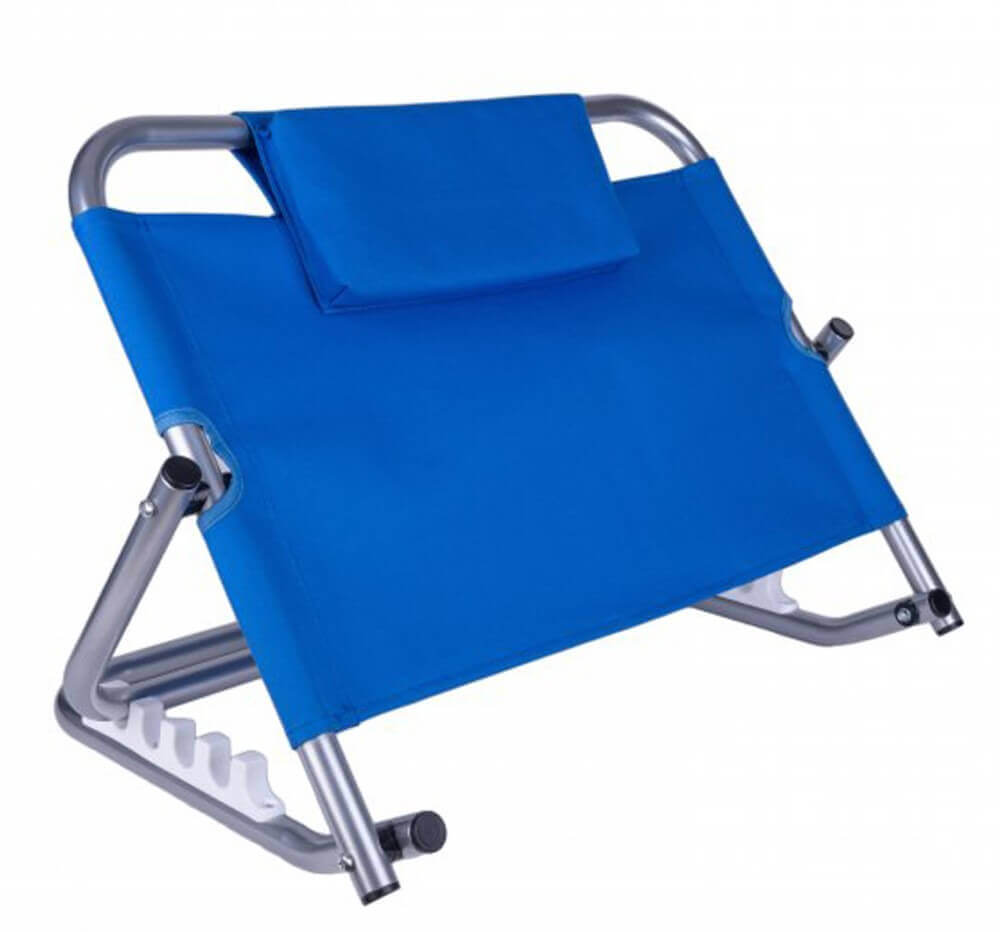 Bett Rückenstütze verstellbar klappbar, blaue Rückenlehne fürs Bett zum Sitzen, Lesen und Entspannen