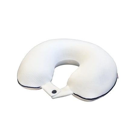 Nackenhörnchen Memory Schaum – orthopädisches Reisekissen mit Druckknopf, ergonomische Nackenstütze für Reisen & Alltag